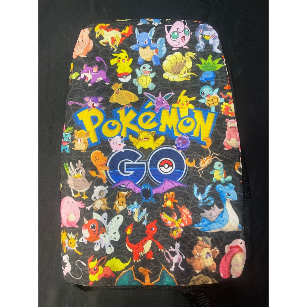 Pokemon GO Backpack All Over Print Pikachu Charizard Nintendo Bag Black Multi